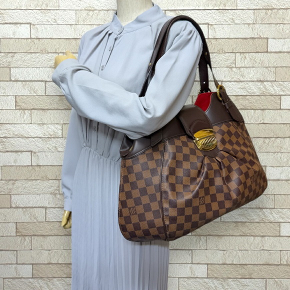 LOUIS VUITTON Sistine GM Damier Shoulder Bag Canvas N41540 Brown - Picture 2 of 16